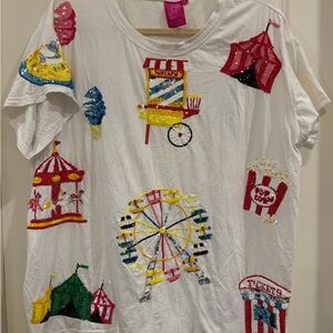 QUEEN OF SPARKLES Carnival Theme White Tee